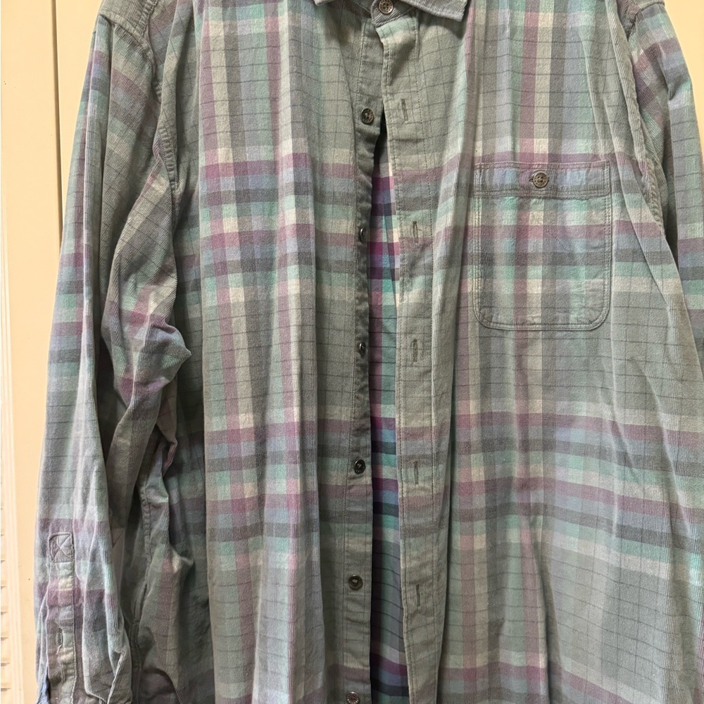Tommy Bahama Blue and Purple Plaid Shirt